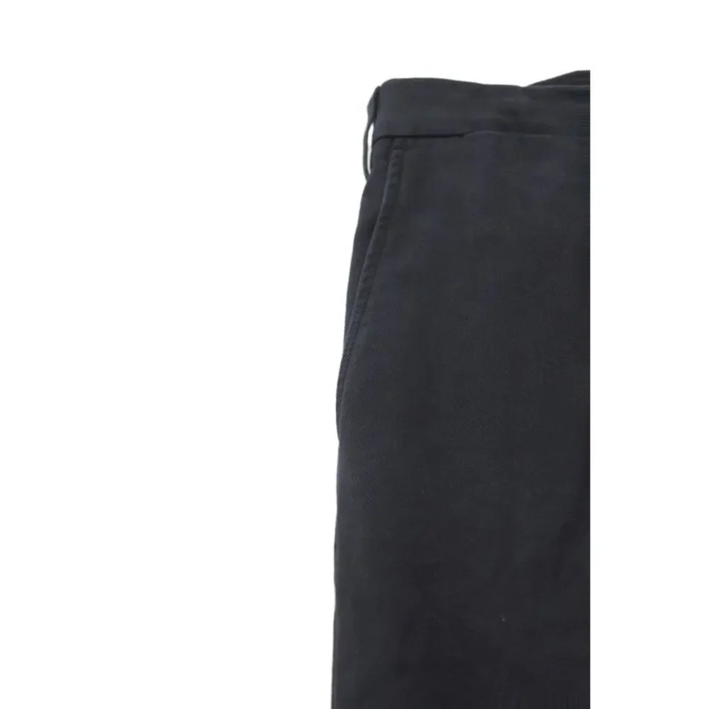 Canali Mens Chino Pants Black Button Cotton Size 44